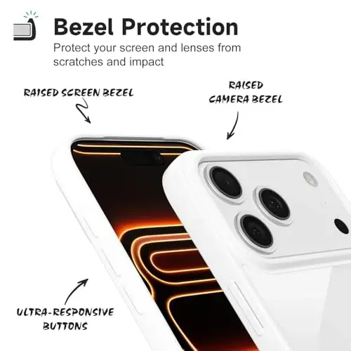 iPhone 17 Pro için LoeoeL Şeffaf Kılıf, [Sert Plastik ve Yumuşak Silikon Tamponlu] Şeffaf Hibrit iPhone 17 Pro Telefon Kılıfı, Kadınlar için Sararmayan İnce Koruyucu Akrilik Kapak, Beyaz - 4