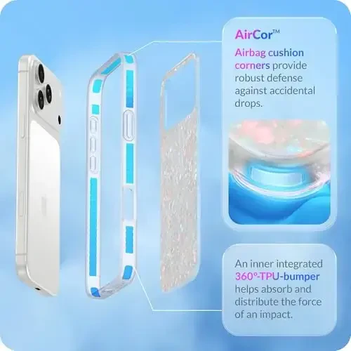 LONLI Hue for iPhone 17 Pro Case - Pearl Tort Shockproof Phone Cover - [Shock-Absorbent Bumper] - Elegant, Unique and Aesthetic for Women and Girls - 10