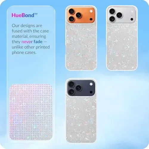 LONLI Hue for iPhone 17 Pro Case - Pearl Tort Shockproof Phone Cover - [Shock-Absorbent Bumper] - Elegant, Unique and Aesthetic for Women and Girls - 8