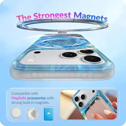 LONLI Hue for iPhone 17 Pro Case - Ocean Waves Shockproof Magnetic Phone Cover - [Compatible with Magsafe] - Cute, Unique and Aesthetic - 3