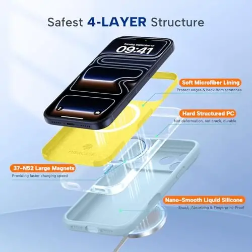 Miracase Magnetic for iPhone 17 Pro Case, Compatible with MagSafe, Integrated Silicone Camera Control Cover,Shockproof Drop Protection Phone Case for 17 Pro,Clove Purple - 3