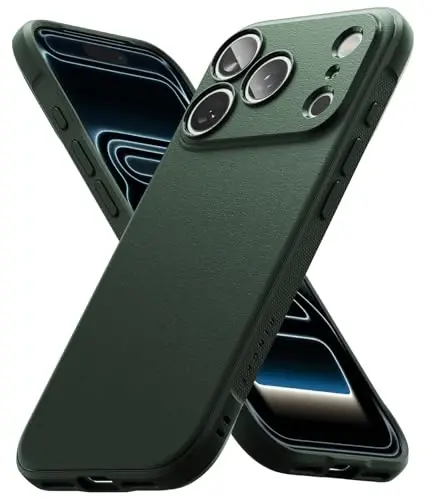 Ringke Onyx for iPhone 17 Pro Case, [Feels Good in The Hand] Oil & Dirt Resistant, Individual Lens Covers for Cameras, Non-Slip Enhanced Grip Lightweight Cover - Dark Green - 1