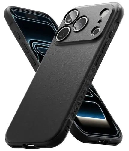 Ringke Onyx for iPhone 17 Pro Case, [Feels Good in The Hand] Oil & Dirt Resistant, Individual Lens Covers for Cameras, Non-Slip Enhanced Grip Lightweight Cover - Black - 1