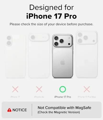 Ringke Onyx for iPhone 17 Pro Case, [Feels Good in The Hand] Oil & Dirt Resistant, Individual Lens Covers for Cameras, Non-Slip Enhanced Grip Lightweight Cover - Black - 2