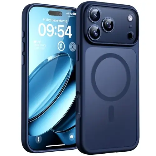 iPhone 17 Pro için TOCOL Kılıfı, Tam Kamera Koruması, Dahili Manyetik Halka, Magsafe Şarj Cihazı ile Uyumlu, Düşme Koruması, iPhone 17 Pro 6.3 inç için Yarı Saydam Mat Telefon Kılıfı (Alp Yeşili) 