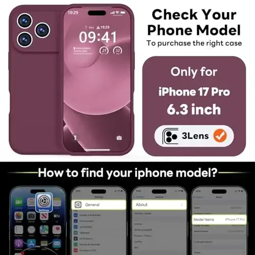 Vooii Magnetic for iPhone 17 Pro Case, Compatible with Magsafe (Premium Liquid Silicone) (Integrated Camera Control Button) Full Body Protective Anti-Scratch Microfiber Lining 6.3