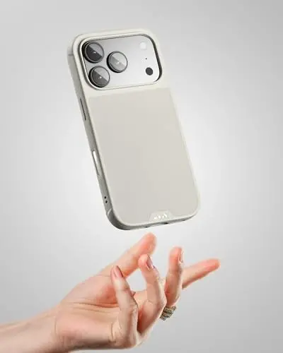 Mous for iPhone 17 Pro Case, Compatible with MagSafe - Limitless - Protective Magnetic Cover for iPhone 17 Pro - Shockproof, Full Camera Protection, Anti-Scratch Back, Stone - 5