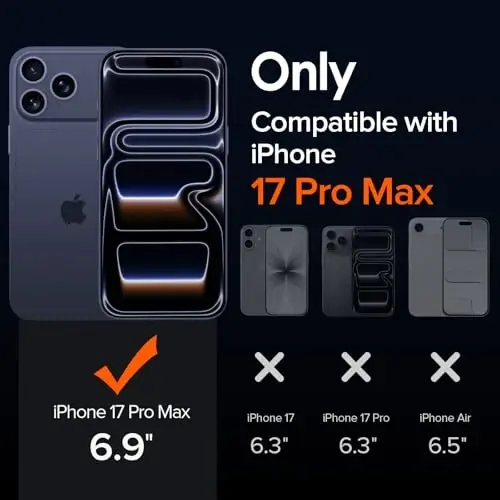 ivoler Magnetic Case for iPhone 17 Pro Max 6.9'' [Compatible with Magsafe] [15 FT Military Grade Protection] Magnetic Charger Case Bumper for, Frosted Translucent Back for 17 Pro Max - Black - 2