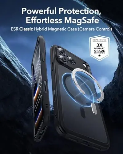 ESR for iPhone 17 Pro Max Case for MagSafe, Camera Control, Frosted Black | Ultra Slim, 3X Military-Grade Drop Protection, Magnetic Phone Case, Impact Absorbing, Resists Scratches - ESR (1)