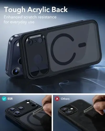 ESR for iPhone 17 Pro Max Case for MagSafe, Camera Control, Frosted Black | Ultra Slim, 3X Military-Grade Drop Protection, Magnetic Phone Case, Impact Absorbing, Resists Scratches - 5
