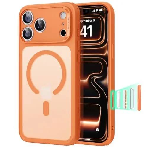 ESR for iPhone 17 Pro Max Case for MagSafe, Camera Control, Frosted Orange | Ultra Slim, 3X Military-Grade Drop Protection, Magnetic Phone Case, Impact Absorbing, Resists Scratches 