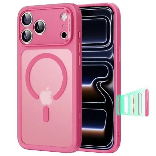 ESR for iPhone 17 Pro Max Case, Camera Control, Compatible with MagSafe, Shockproof Military-Grade Protection, Magnetic Phone Case for iPhone 17 Pro Max, Classic Hybrid Case, Frosted Pink - 1