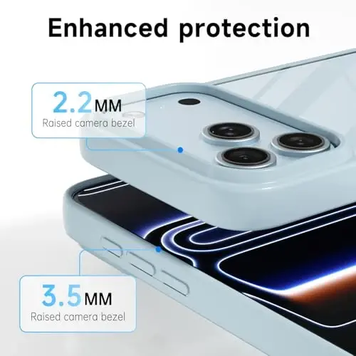 LoeoeL for iPhone 17 Pro Max Case Clear, Transparent Hybrid iPhone 17 Pro Max Phone Case [Hard Plastic & Soft Silicone Bumper] Acrylic Non Yellowing Thin Slim Protective Cover for Women, Light Blue - 5