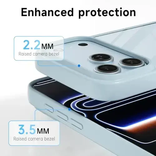 LoeoeL for iPhone 17 Pro Max Case Clear, Transparent Hybrid iPhone 17 Pro Max Phone Case [Hard Plastic & Soft Silicone Bumper] Acrylic Non Yellowing Thin Slim Protective Cover for Women, Light Blue - 5