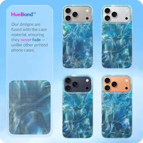 LONLI Hue for iPhone 17 Pro Max Case - Ocean Waves Shockproof Phone Cover - [Shock-Absorbent Bumper] - Cute, Unique and Aesthetic - 5