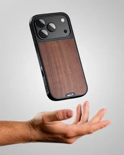 Mous for iPhone 17 Pro Max Case, Compatible with MagSafe - Limitless - Protective Walnut Cover for iPhone 17 Pro Max - Shockproof, Full Camera Protection, Anti-Scratch Back, Brown - 4