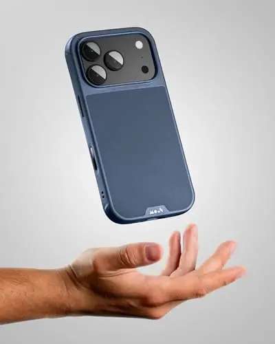 Mous for iPhone 17 Pro Max Case, Compatible with MagSafe - Limitless - Protective Magnetic Cover for iPhone 17 Pro Max - Shockproof, Full Camera Protection, Anti-Scratch Back, Marine Blue - 4