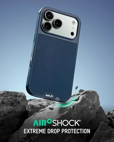 Mous for iPhone 17 Pro Max Case, Compatible with MagSafe - Limitless - Protective Magnetic Cover for iPhone 17 Pro Max - Shockproof, Full Camera Protection, Anti-Scratch Back, Marine Blue - 2