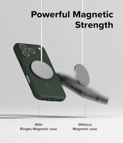 Ringke Onyx for iPhone 17 Pro Max Case, [Compatible with MagSafe] Oil & Dirt Resistant, Individual Lens Covers for Cameras, Non-Slip Enhanced Grip Lightweight Cover - Magnetic Dark Green - 4