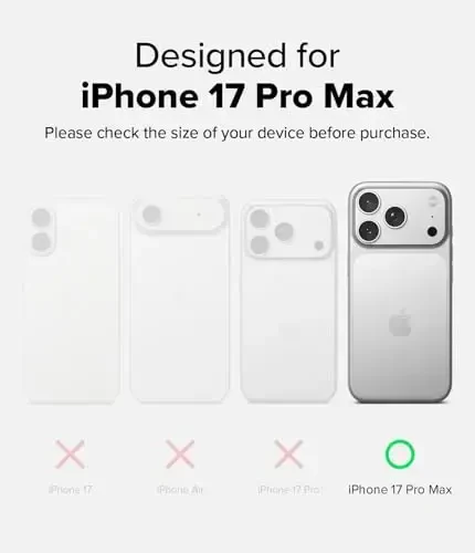 Ringke Onyx for iPhone 17 Pro Max Case, [Compatible with MagSafe] Oil & Dirt Resistant, Individual Lens Covers for Cameras, Non-Slip Enhanced Grip Lightweight Cover - Magnetic Dark Green - 2