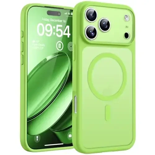 TOCOL for iPhone 17 Pro Max Case, Full Camera Protection, Built-in Magnetic Ring, Compatible with Magsafe, Drop Protection, Translucent Matte Phone Case for iPhone 17 ProMax 6.9 inch (Light Green) - TOCOL