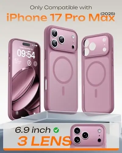 TOCOL for iPhone 17 Pro Max Phone Case, Full Camera Protection, Built-in Magnetic Ring, Compatible with Magsafe Charger, Translucent Matte Phone Case for 17 ProMax 6.9 inch (Alpine Green) - 2