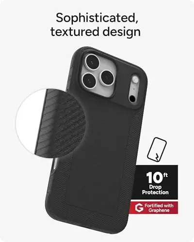 ZAGG Luxe Snap Phone Case for iPhone 17 Pro Max - Black, Durable Graphene for Drop Protection (10ft/3m), Slim Lightweight Design, MagSafe Compatible - 6