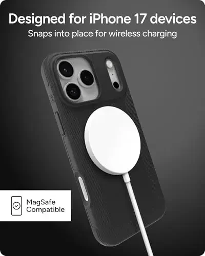 ZAGG Luxe Snap Phone Case for iPhone 17 Pro Max - Black, Durable Graphene for Drop Protection (10ft/3m), Slim Lightweight Design, MagSafe Compatible - 5