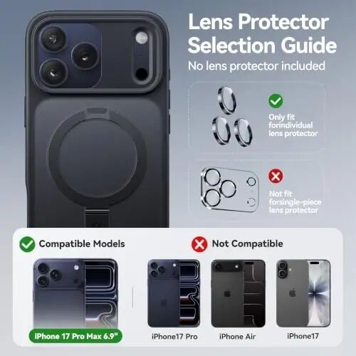 iPhone 17 Pro Max Kılıfı için CASEKOO Ultra Manyetik Stand [Askeri Düşme Koruması] [MagSafe ile Uyumlu] Darbeye Dayanıklı Yarı Saydam Mat İnce Halka Tutucu iPhone 17 ProMax 6.9