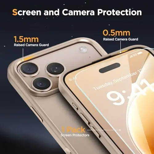 Miracase for iPhone 17 Pro Max Case with Screen Protector [Compatible with MagSafe] Slim Thin Phone Case Military-Grade Protected for 17 ProMax Cover Bumper 6.9