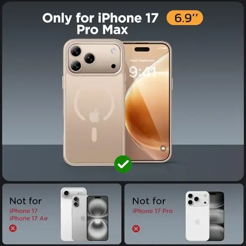 Miracase for iPhone 17 Pro Max Case with Screen Protector [Compatible with MagSafe] Slim Thin Phone Case Military-Grade Protected for 17 ProMax Cover Bumper 6.9