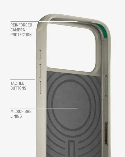 Mous for iPhone 17 Pro Max Case, Compatible with MagSafe - Limitless - Protective Magnetic Cover for iPhone 17 Pro Max - Shockproof, Full Camera Protection, Anti-Scratch Back, Stone - 4