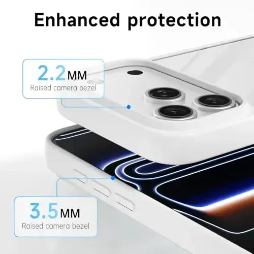 LoeoeL for iPhone 17 Pro Max Case Clear, Transparent Hybrid iPhone 17 Pro Max Phone Case [Hard Plastic & Soft Silicone Bumper] Acrylic Non Yellowing Thin Slim Protective Cover for Women, White - 5