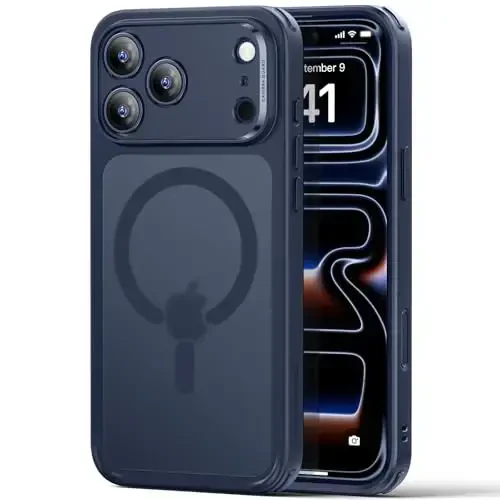 iPhone 17 Pro Max uchun ESR g'ilofi, Kamera boshqaruvi, MagSafe bilan mos, Zarba o'tkazmaydigan harbiy darajadagi himoya, iPhone 17 Pro Max uchun magnit telefon g'ilofi, Klassik gibrid g'ilof, Muzli ko'k - 1