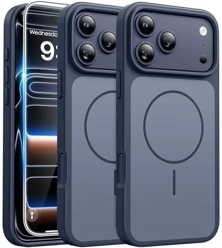 iPhone 17 Pro-Max uchun FNTCASE g'ilofi: Magsafe bilan mos keluvchi, ekran himoyachisiga ega magnitli telefon g'iloflari, ingichka, mustahkam, zarbaga chidamli, ikki rangli dizayndagi himoya mobil qopqog'i 