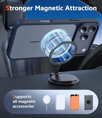 iPhone 17 Pro-Max uchun FNTCASE g'ilofi: Magsafe bilan mos keluvchi, ekran himoyachisiga ega magnitli telefon g'iloflari, ingichka, mustahkam, zarbaga chidamli, ikki rangli dizayndagi himoya mobil qopqog'i - 4