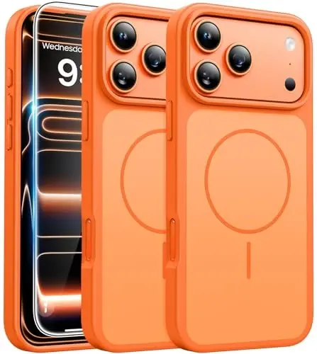 iPhone 17 Pro-Max uchun FNTCASE g'ilofi: Magsafe bilan mos keluvchi, ekran himoyachisiga ega magnitli telefon g'iloflari, ingichka, mustahkam, zarbga chidamli, ikki tonli himoya dizayniga ega mobil qopqog'i 