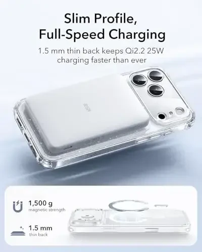 iPhone 17 Pro uchun ESR g'ilofi, Kamera boshqaruvi, MagSafe bilan mos, zarbaga chidamli harbiy darajadagi himoya, iPhone 17 Pro uchun magnit telefon g'ilofi, klassik gibrid g'ilof, tiniq jilo - 5