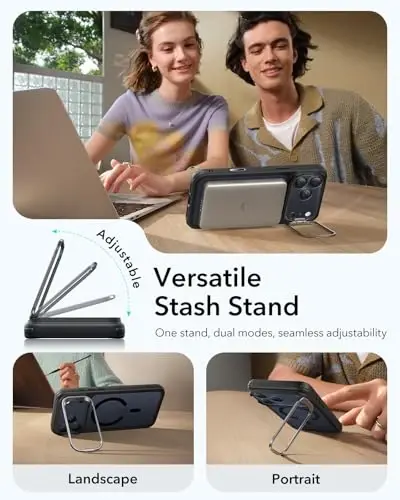 iPhone 17 Pro uchun ESR g‘ilofi, saqlash stendi bilan, MagSafe bilan mos keladigan kamera boshqaruv qopqog‘i, harbiy darajadagi tushishdan himoya, tirnalishga chidamli orqa qopqoq, muzlatilgan qora - 6