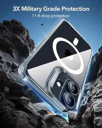 iPhone 17 uchun ESR g'ilofi, Kamera boshqaruvi, MagSafe bilan mos, zarbaga chidamli harbiy darajadagi himoya, iPhone 17 uchun magnit telefon g'ilofi, klassik gibrid g'ilof, shaffof - 4