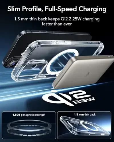 iPhone 17 uchun ESR g'ilofi, Kamera boshqaruvi, MagSafe bilan mos, zarbaga chidamli harbiy darajadagi himoya, iPhone 17 uchun magnit telefon g'ilofi, klassik gibrid g'ilof, shaffof - 5