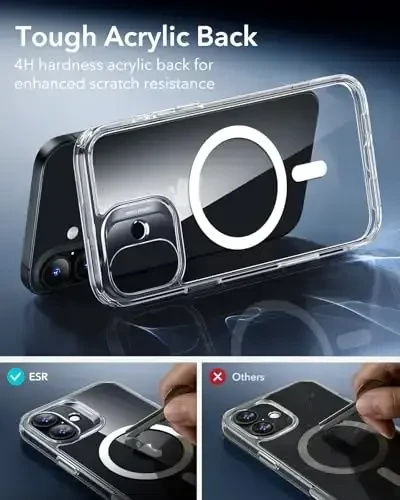 iPhone 17 uchun ESR g'ilofi, Kamera boshqaruvi, MagSafe bilan mos, zarbaga chidamli harbiy darajadagi himoya, iPhone 17 uchun magnit telefon g'ilofi, klassik gibrid g'ilof, shaffof - 6