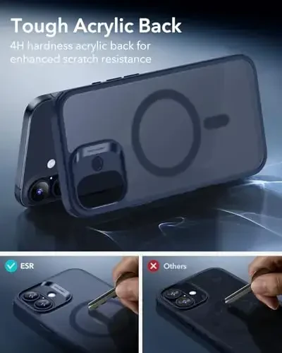 iPhone 17 uchun ESR g'ilofi, Kamera boshqaruvi, MagSafe bilan mos, zarbga chidamli harbiy darajadagi himoya, iPhone 17 uchun magnit telefon g'ilofi, klassik gibrid g'ilof, muzli ko'k - 6