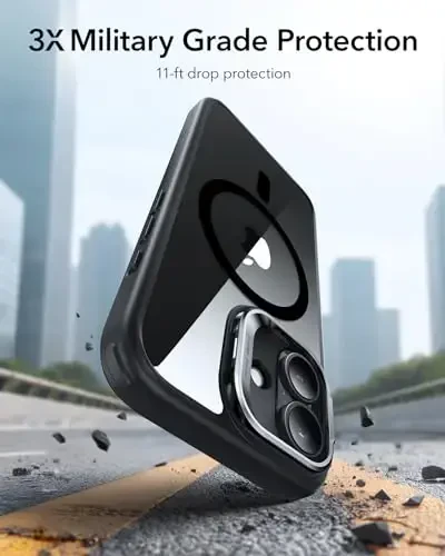 iPhone 17 uchun ESR g‘ilofi, yashirin tayanchi, MagSafe bilan mos keladigan kamera boshqaruvchi qopqoq, harbiy standartdagi zarbadan himoya, magnitli telefon g‘ilofi, tirnalishga chidamli orqa qopqoq, shaffof qora - 6