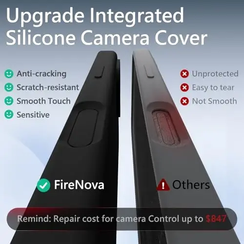 iPhone 17 uchun FireNova Magnetic g'ilofi, MagSafe bilan mos, [Integratsiyalashgan silikon kamera boshqaruv tugmasi] [Kamera himoyasi] Tirnalishga qarshi mikrofiber qoplamali telefon g'ilofi, 6.3