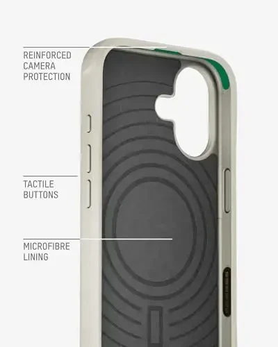 Mous for iPhone 17 Case, Compatible with MagSafe - Limitless - Protective Magnetic Cover for iPhone 17 - Shockproof, Full Camera Protection, Anti-Scratch Back, Stone - 1