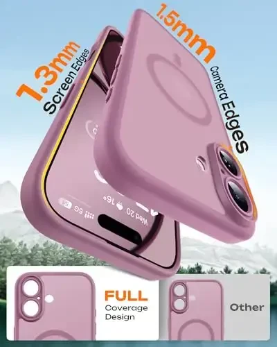 iPhone 17 uchun TOCOL g‘ilofi, to‘liq kamera himoyasi, o‘rnatilgan magnit halqa, Magsafe zaryadlovchi bilan mos, tushishdan himoya, iPhone 17 6,3 dyuym uchun yarim shaffof mat g‘ilof (siyohrang binafsha) - 6