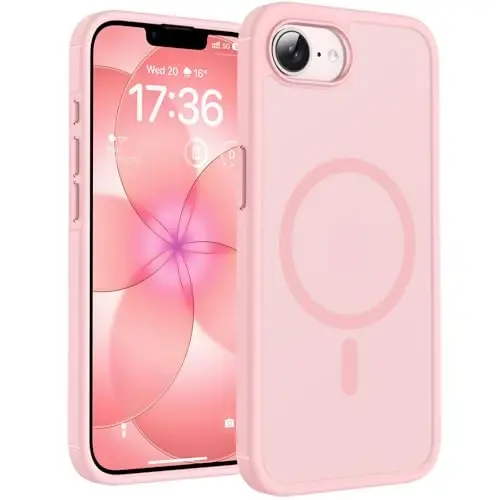 iPhone 17e Kılıf için TOCOL, Magsafe ile Uyumlu, Askeri Düşme Koruması, İnce Yarı Saydam Mat Darbeye Dayanıklı iPhone 17 e Kılıf 6.1 inç (Açık Pembe) 