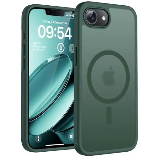 iPhone 17e Kılıf için TOCOL, Magsafe ile Uyumlu, Askeri Düşme Koruması, İnce Yarı Saydam Mat Darbeye Dayanıklı, iPhone 17 e Kılıf 6.1 inç için (Alp Yeşili) - 1