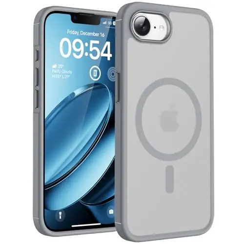 iPhone 17e Kılıf için TOCOL, Magsafe Uyumlu, Askeri Düşme Koruması, İnce Yarı Saydam Mat Darbeye Dayanıklı iPhone 17 e Kılıf 6.1 inç (Gri) 